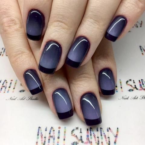 Luxury Purple Ombre Gloss Nails