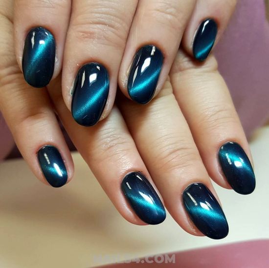 Teal Cat - Eye Magnetic Gloss Nails - Nail Shop